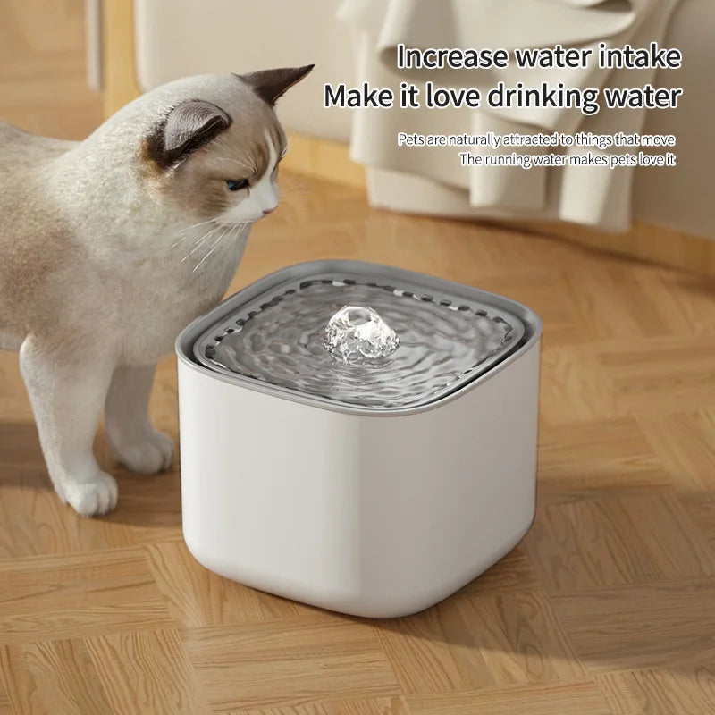 Fuente de agua para gatos de 3L con filtro de recirculación automático, bebedero de agua para gatos de gran capacidad, dispensador de agua eléctrico silencioso con USB