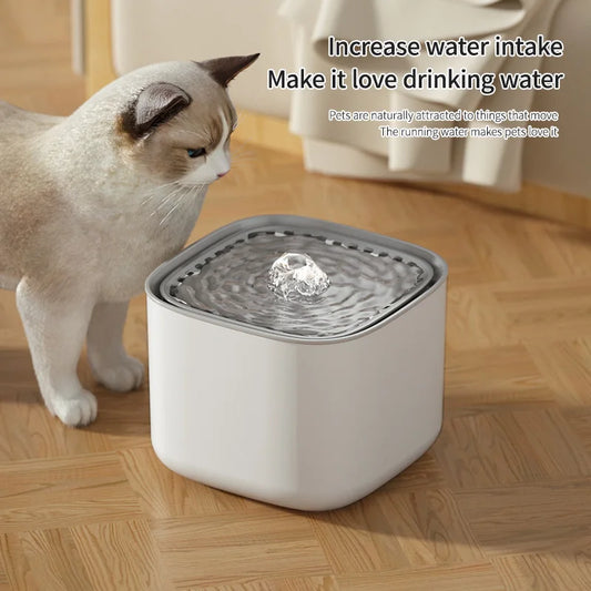 Fuente de agua para gatos de 3L con filtro de recirculación automático, bebedero de agua para gatos de gran capacidad, dispensador de agua eléctrico silencioso con USB