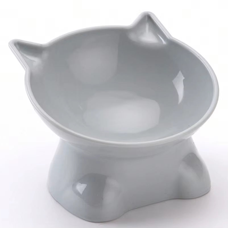 Cuenco de plástico para mascotas de estilo nórdico, con protección cervical, antivuelco y boca inclinada, ideal para mascotas.