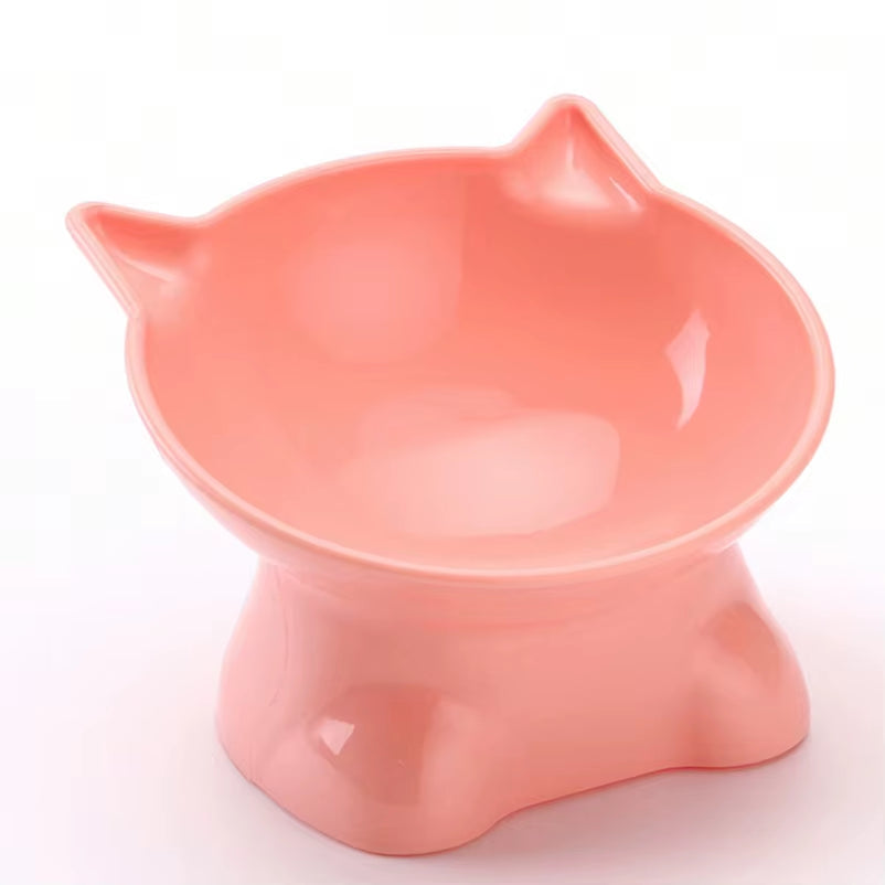 Cuenco de plástico para mascotas de estilo nórdico, con protección cervical, antivuelco y boca inclinada, ideal para mascotas.
