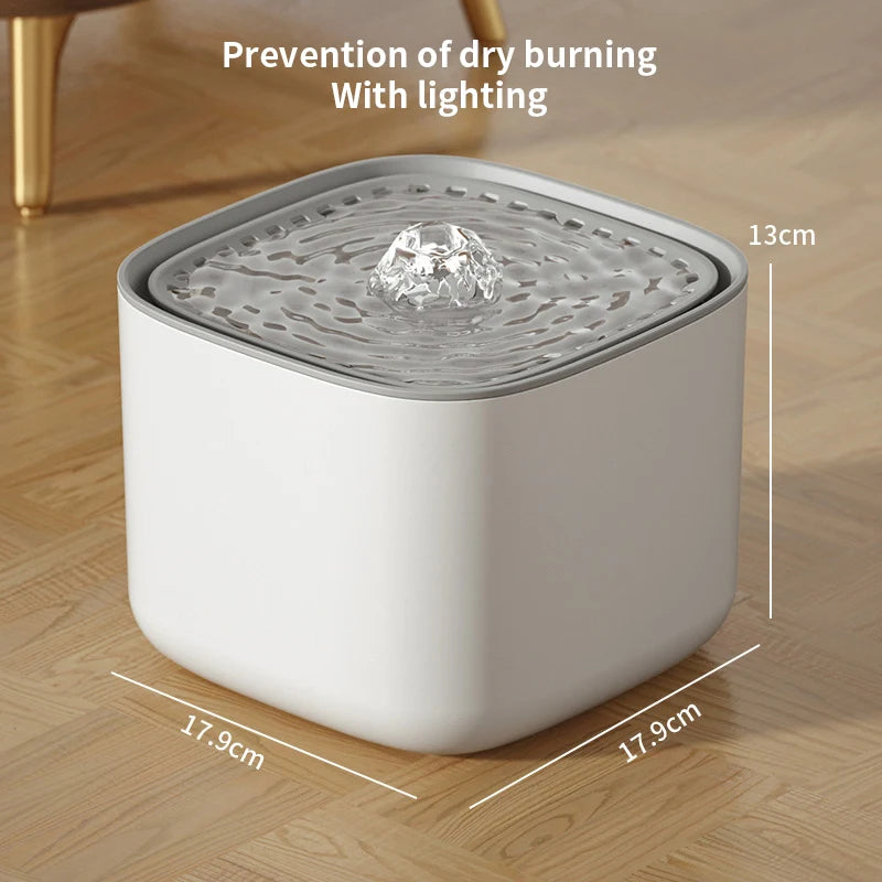 Fuente de agua para gatos de 3L con filtro de recirculación automático, bebedero de agua para gatos de gran capacidad, dispensador de agua eléctrico silencioso con USB