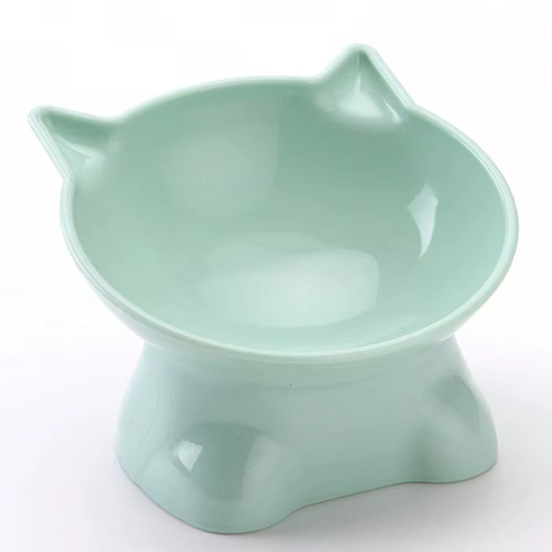 Cuenco de plástico para mascotas de estilo nórdico, con protección cervical, antivuelco y boca inclinada, ideal para mascotas.