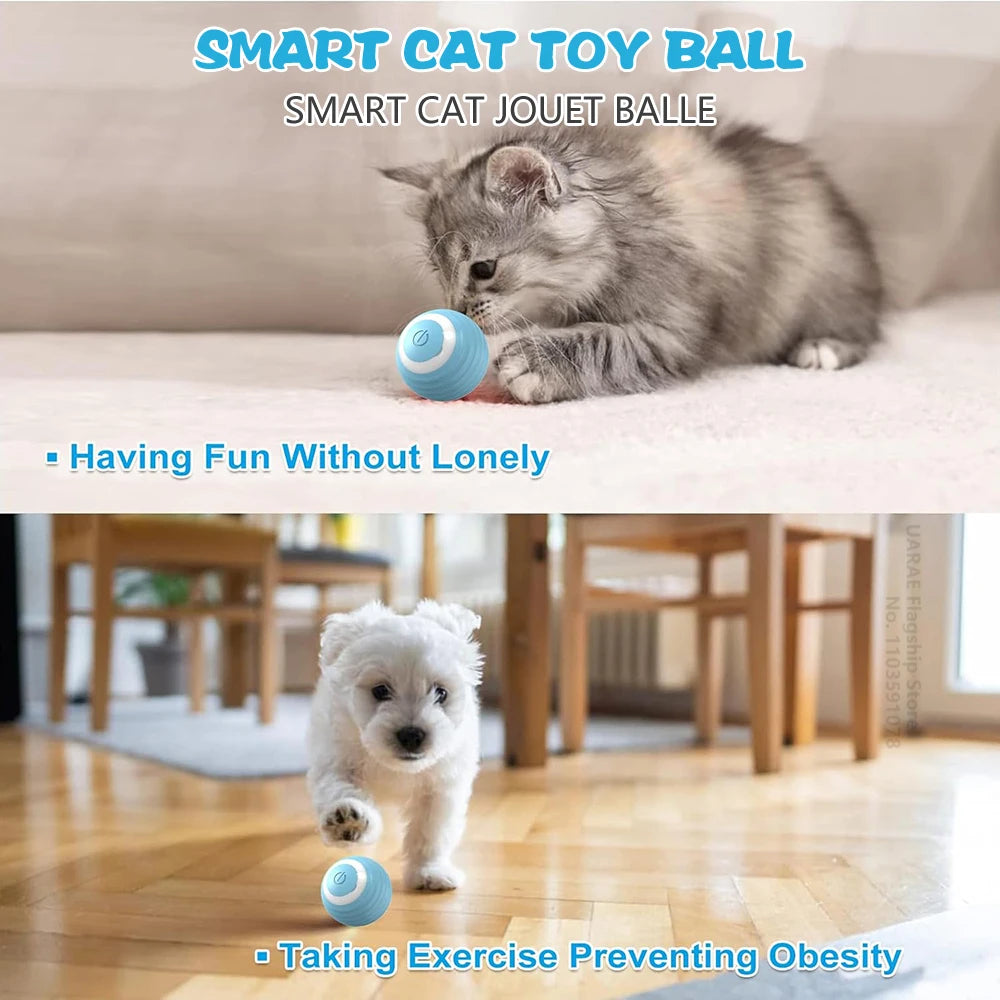 Pelota interactiva eléctrica automática para gatos, juguete inteligente para gatos, pelota giratoria, accesorios de juego.