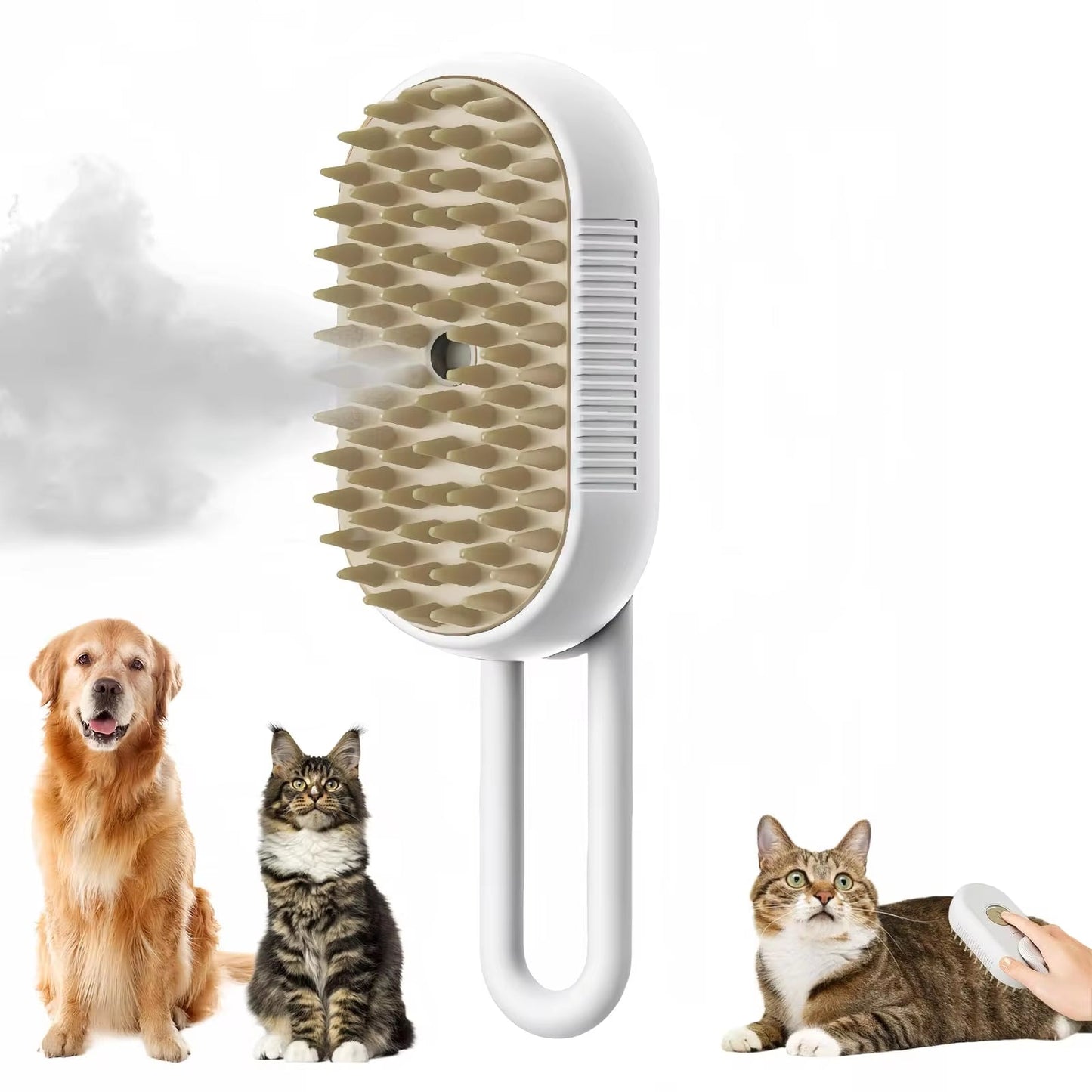 Cepillo 3 en 1 para mascotas, cepillo de vapor para gatos, peine para perros, cepillo eléctrico con pulverizador, cepillos para el pelo de gatos, masajeador, peines para el cuidado de mascotas.