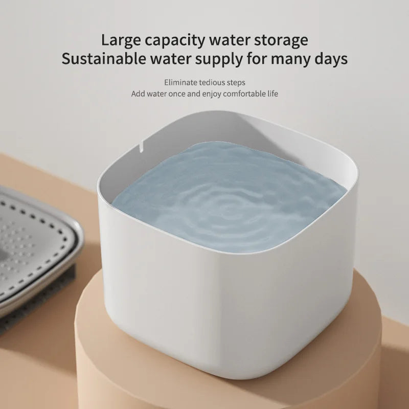 Fuente de agua para gatos de 3L con filtro de recirculación automático, bebedero de agua para gatos de gran capacidad, dispensador de agua eléctrico silencioso con USB
