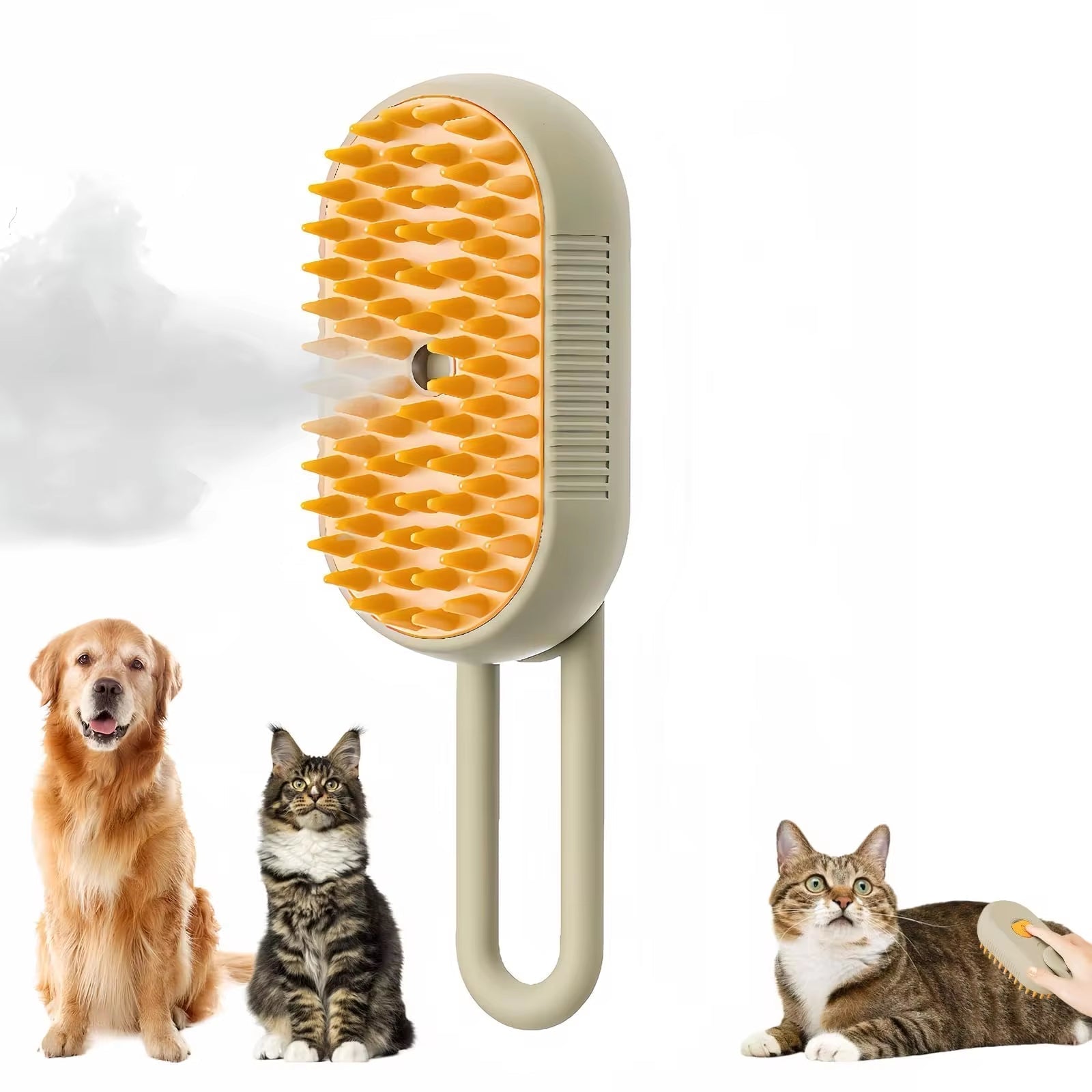 Cepillo 3 en 1 para mascotas, cepillo de vapor para gatos, peine para perros, cepillo eléctrico con pulverizador, cepillos para el pelo de gatos, masajeador, peines para el cuidado de mascotas.
