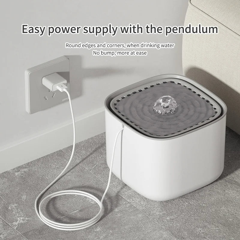 Fuente de agua para gatos de 3L con filtro de recirculación automático, bebedero de agua para gatos de gran capacidad, dispensador de agua eléctrico silencioso con USB