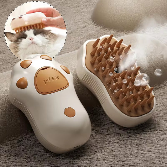 Cepillo 3 en 1 para mascotas, cepillo de vapor para gatos, peine para perros, cepillo eléctrico con pulverizador, cepillos para el pelo de gatos, masajeador, peines para el cuidado de mascotas.