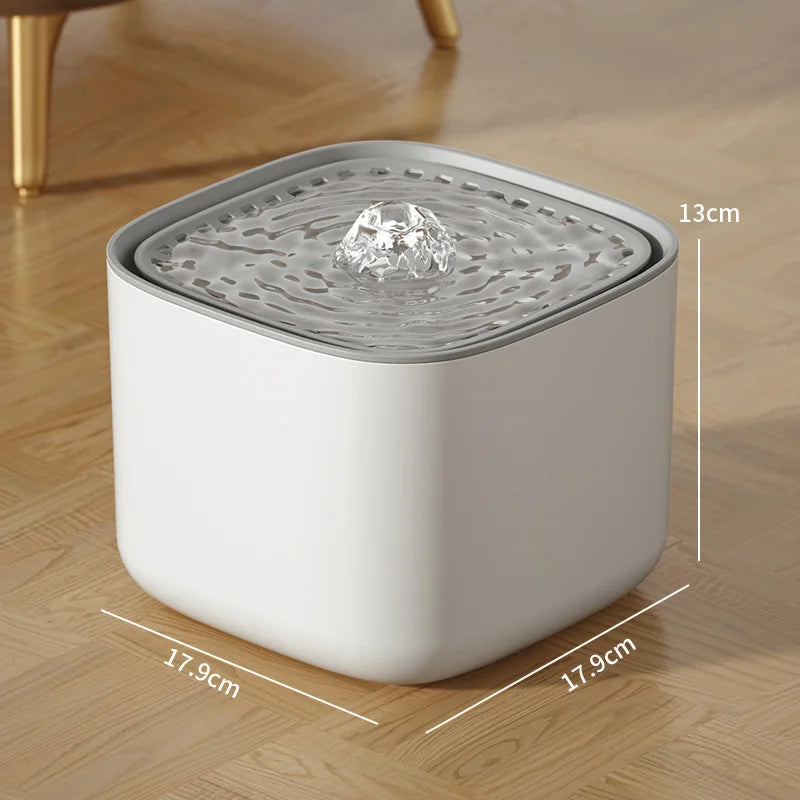Fuente de agua para gatos de 3L con filtro de recirculación automático, bebedero de agua para gatos de gran capacidad, dispensador de agua eléctrico silencioso con USB